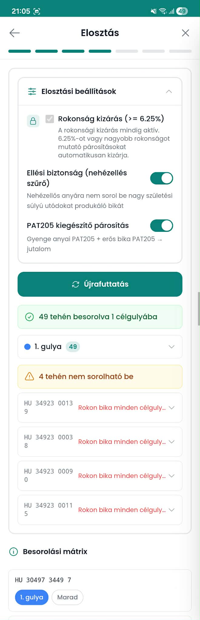 DAISY elosztás — gulya algorithm